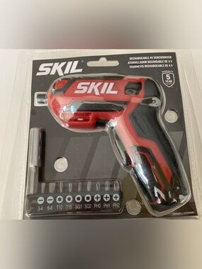 NEW SKIL Rechargeable 4V Cordless Electric Screwdriver With LEF Light. Red/Black